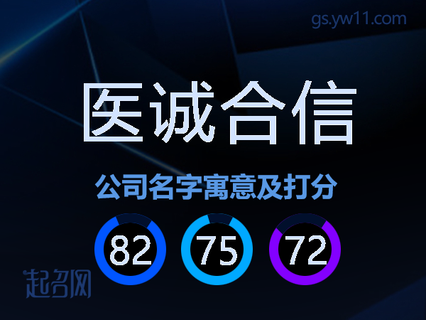 医诚合信公司名字寓意及打分