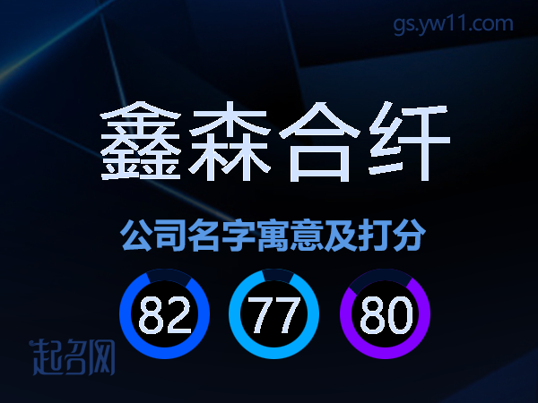 鑫森合纤公司名字寓意及打分