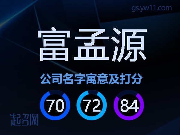 富孟源公司名字寓意及打分