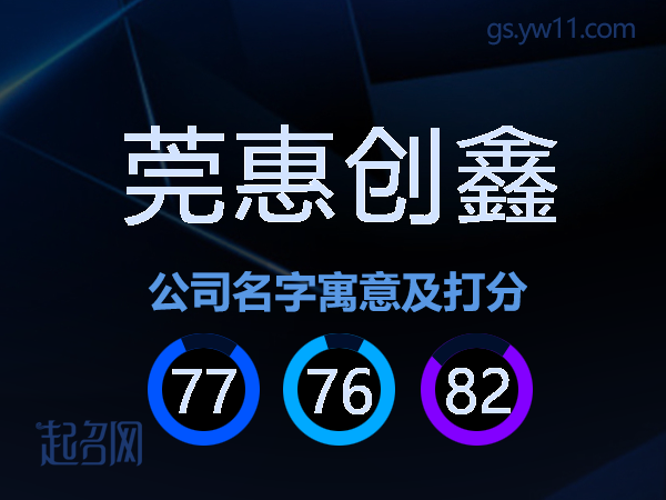 莞惠创鑫公司名字寓意及打分