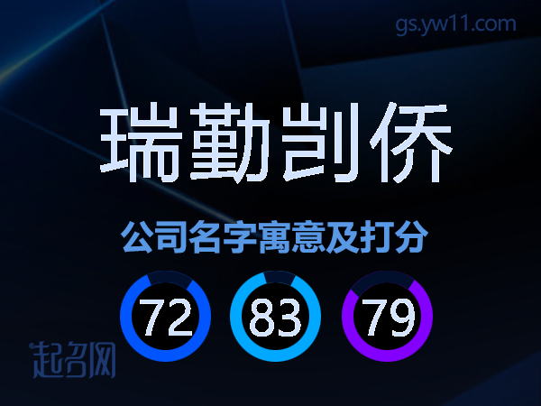 瑞勤剀侨公司名字寓意及打分