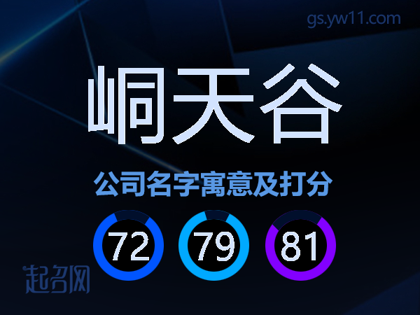峒天谷公司名字寓意及打分