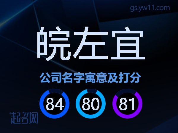 皖左宜公司名字寓意及打分