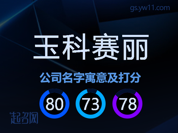 玉科赛丽公司名字寓意及打分