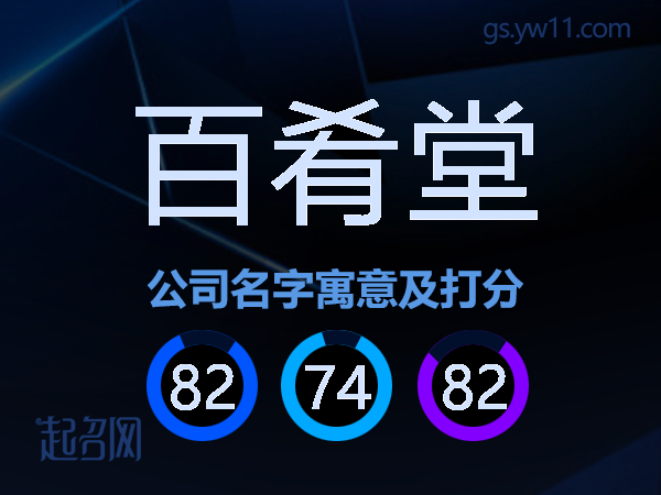 百肴堂公司名字寓意及打分