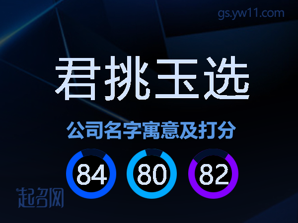 君挑玉选公司名字寓意及打分