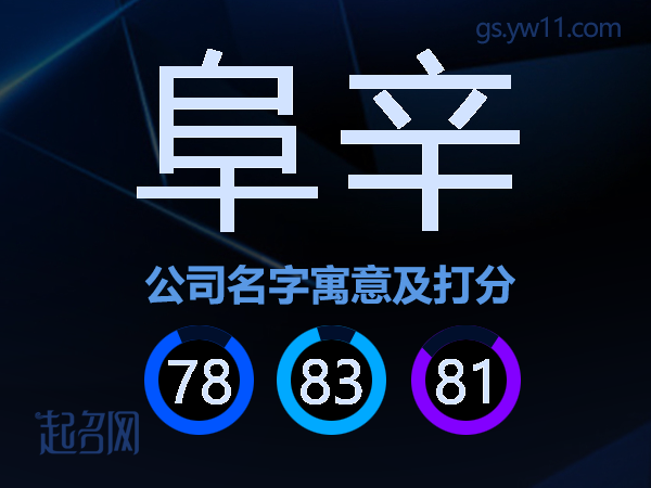 阜辛公司名字寓意及打分