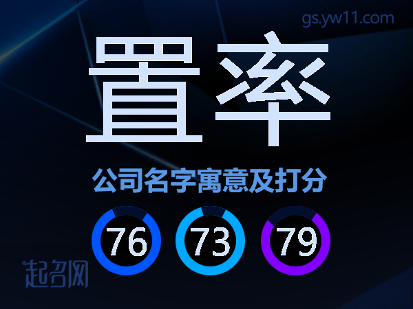 置率公司名字寓意及打分