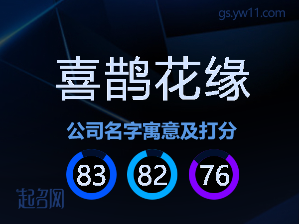 喜鹊花缘公司名字寓意及打分