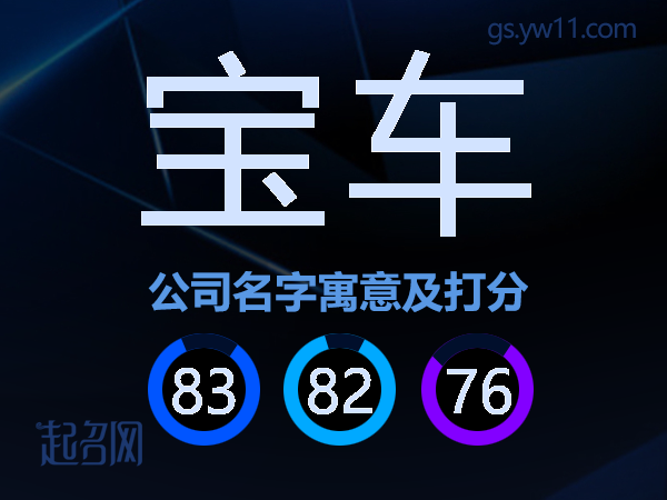 宝车公司名字寓意及打分