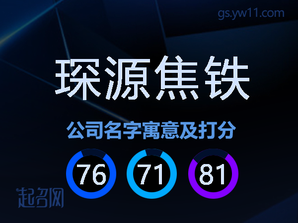 琛源焦铁公司名字寓意及打分