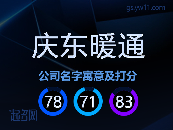 庆东暖通公司名字寓意及打分