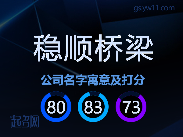 稳顺桥梁公司名字寓意及打分
