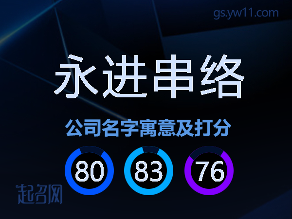 永进串络公司名字寓意及打分