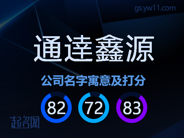通逹鑫源公司名字寓意及打分