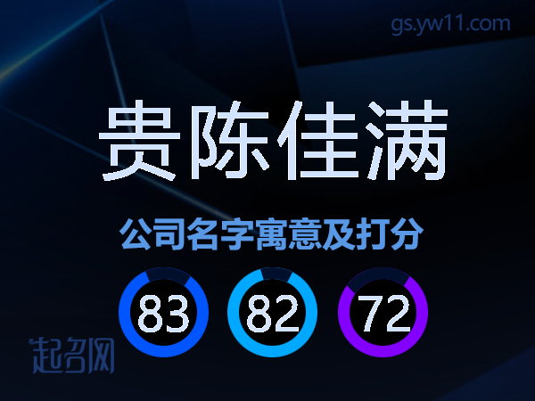 贵陈佳满公司名字寓意及打分
