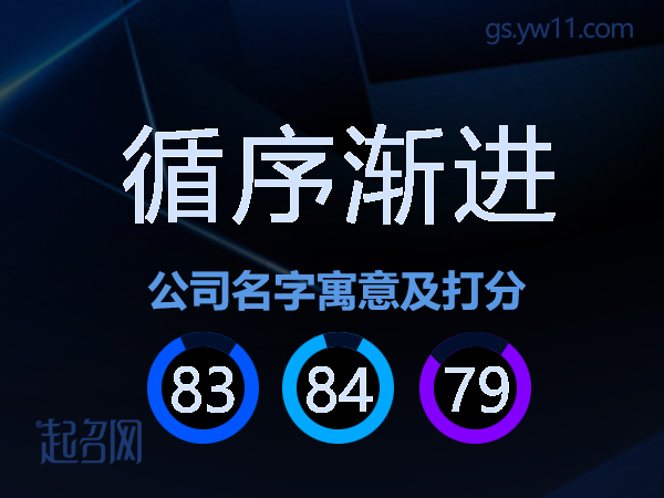 循序渐进公司名字寓意及打分
