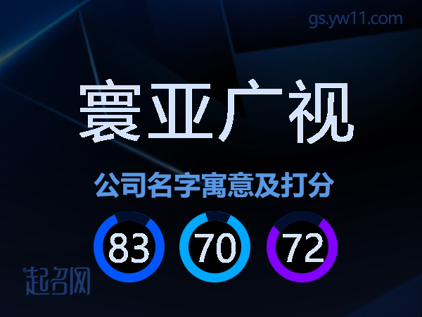 寰亚广视公司名字寓意及打分