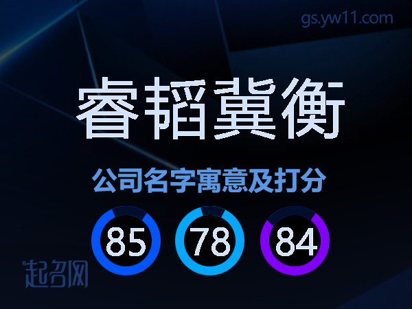 睿韬冀衡公司名字寓意及打分