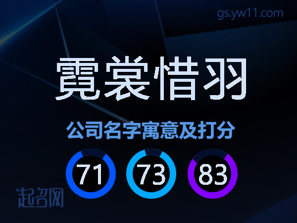 霓裳惜羽公司名字寓意及打分