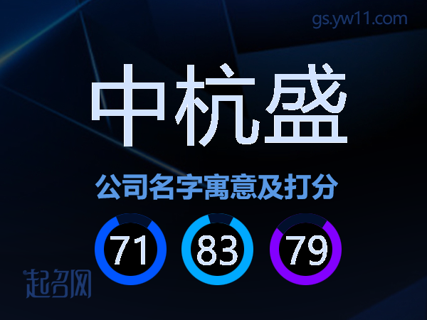 中杭盛公司名字寓意及打分