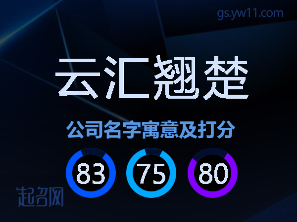 云汇翘楚公司名字寓意及打分