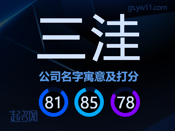三洼公司名字寓意及打分
