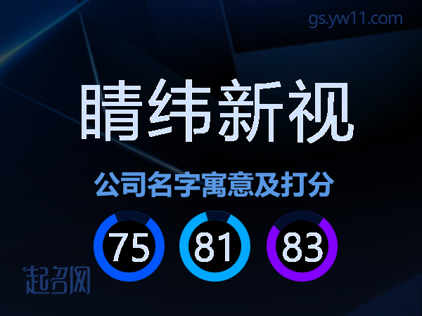 睛纬新视公司名字寓意及打分