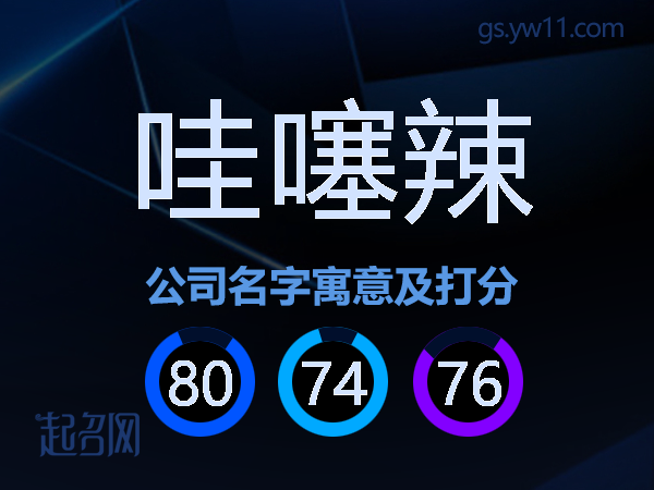 哇噻辣公司名字寓意及打分
