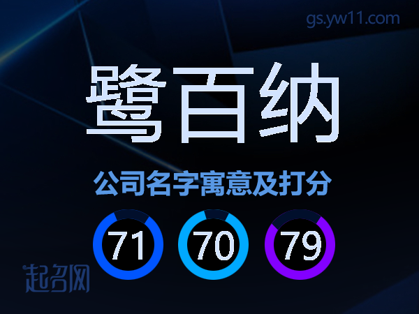 鹭百纳公司名字寓意及打分