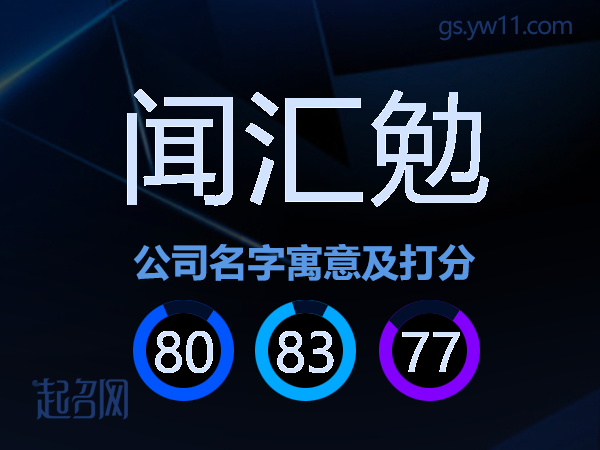 闻汇勉公司名字寓意及打分