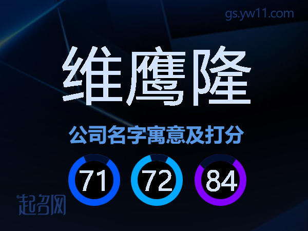 维鹰隆公司名字寓意及打分