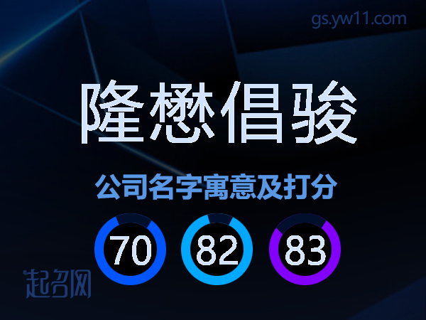 隆懋倡骏公司名字寓意及打分