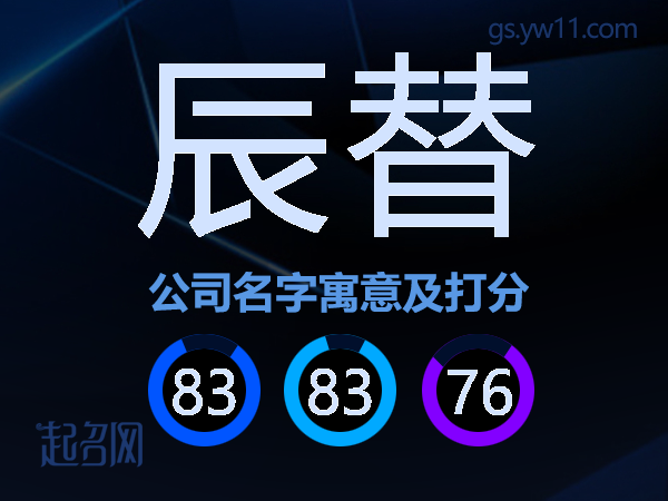 辰替公司名字寓意及打分