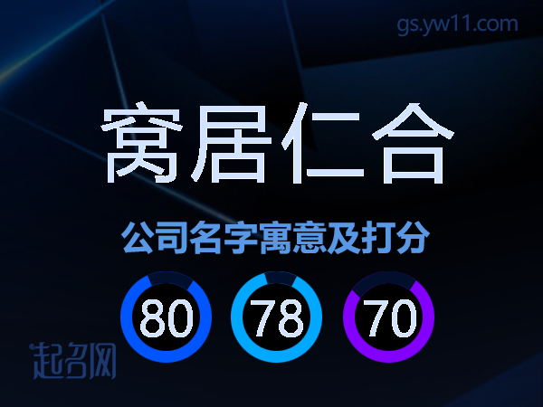 窝居仁合公司名字寓意及打分