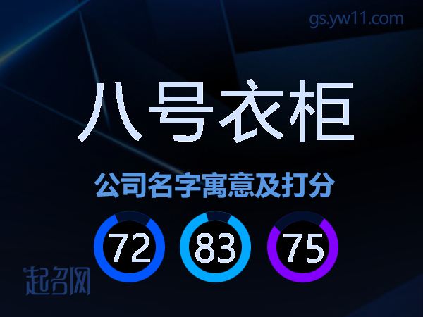 八号衣柜公司名字寓意及打分