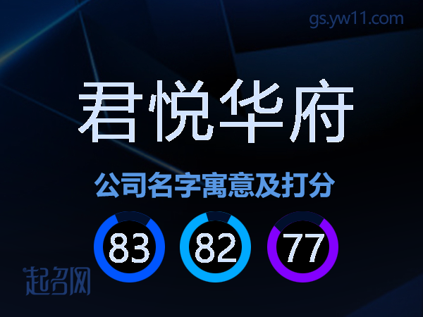 君悦华府公司名字寓意及打分