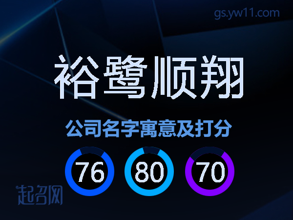 裕鹭顺翔公司名字寓意及打分