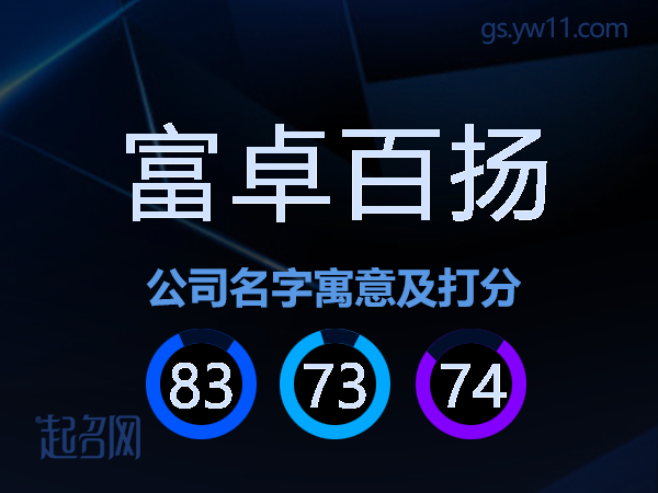 富卓百扬公司名字寓意及打分