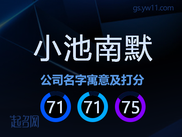 小池南默公司名字寓意及打分