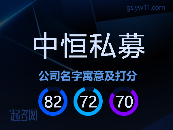 中恒私募公司名字寓意及打分