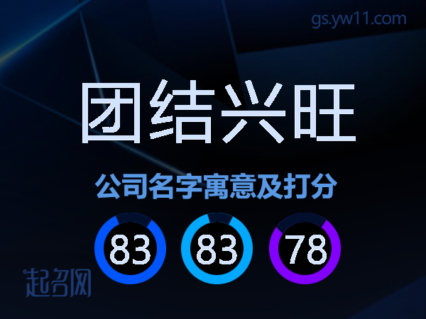 团结兴旺公司名字寓意及打分