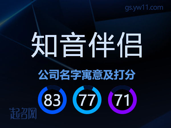 知音伴侣公司名字寓意及打分