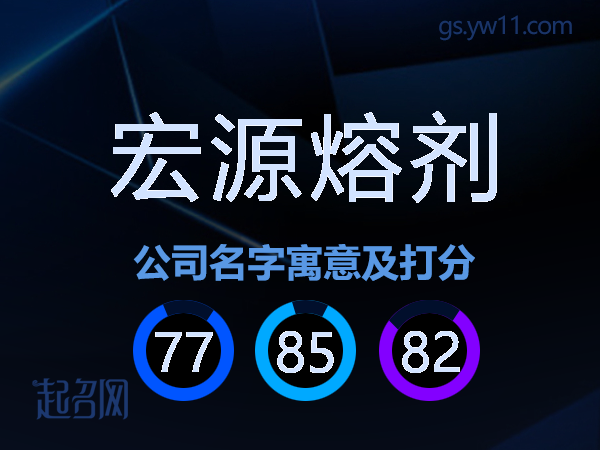 宏源熔剂公司名字寓意及打分