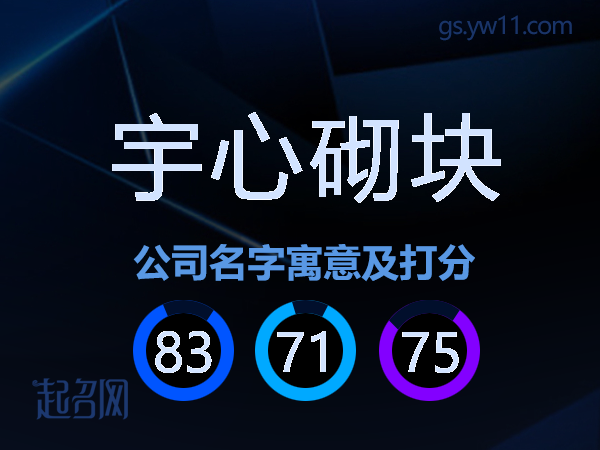 宇心砌块公司名字寓意及打分