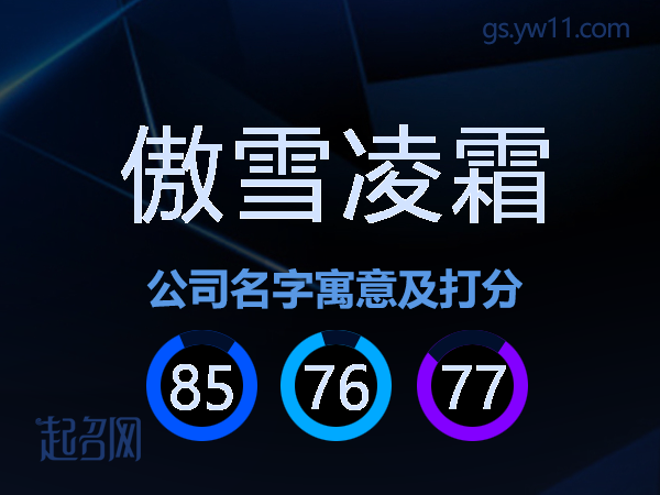 傲雪凌霜公司名字寓意及打分