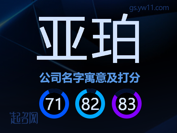 亚珀公司名字寓意及打分
