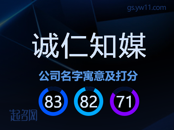 诚仁知媒公司名字寓意及打分