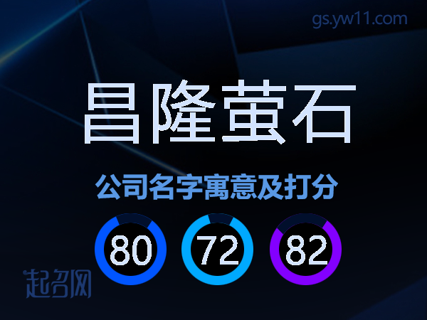 昌隆萤石公司名字寓意及打分