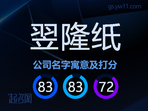 翌隆纸公司名字寓意及打分